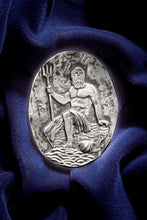 Load image into Gallery viewer, POSEIDON – STERLING SILVER PENDANT WITH BLACK LEATHER BOLO NECKLACE AND STERLING SILVER BOLO TIPS
